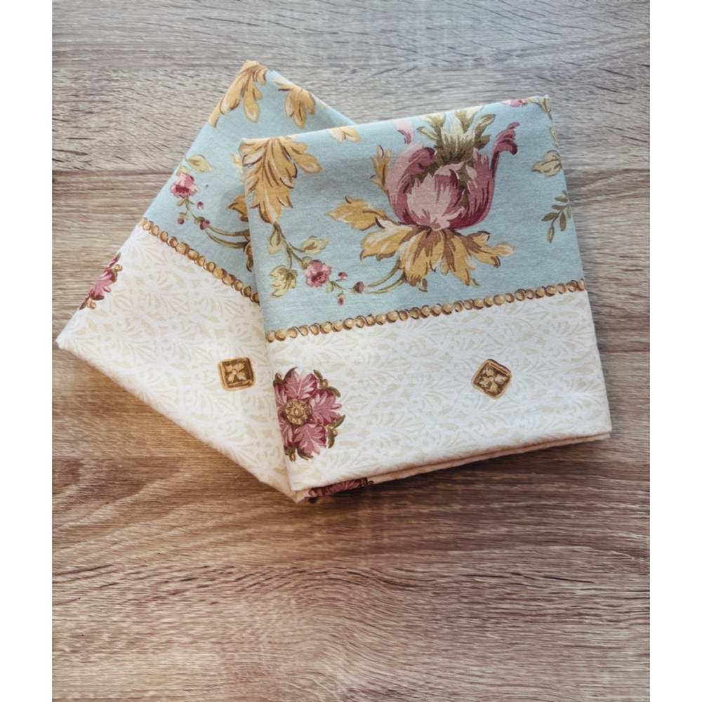 Vintage Gunne Sax Jessica McClintock Floral Pillowcases Set Cotttagecore